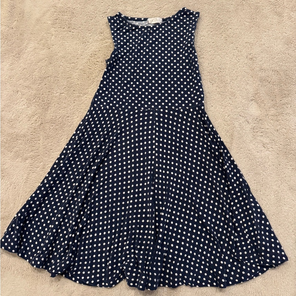 Pumpkin Patch Girls  Navy and White Polka Dot Dress size 6